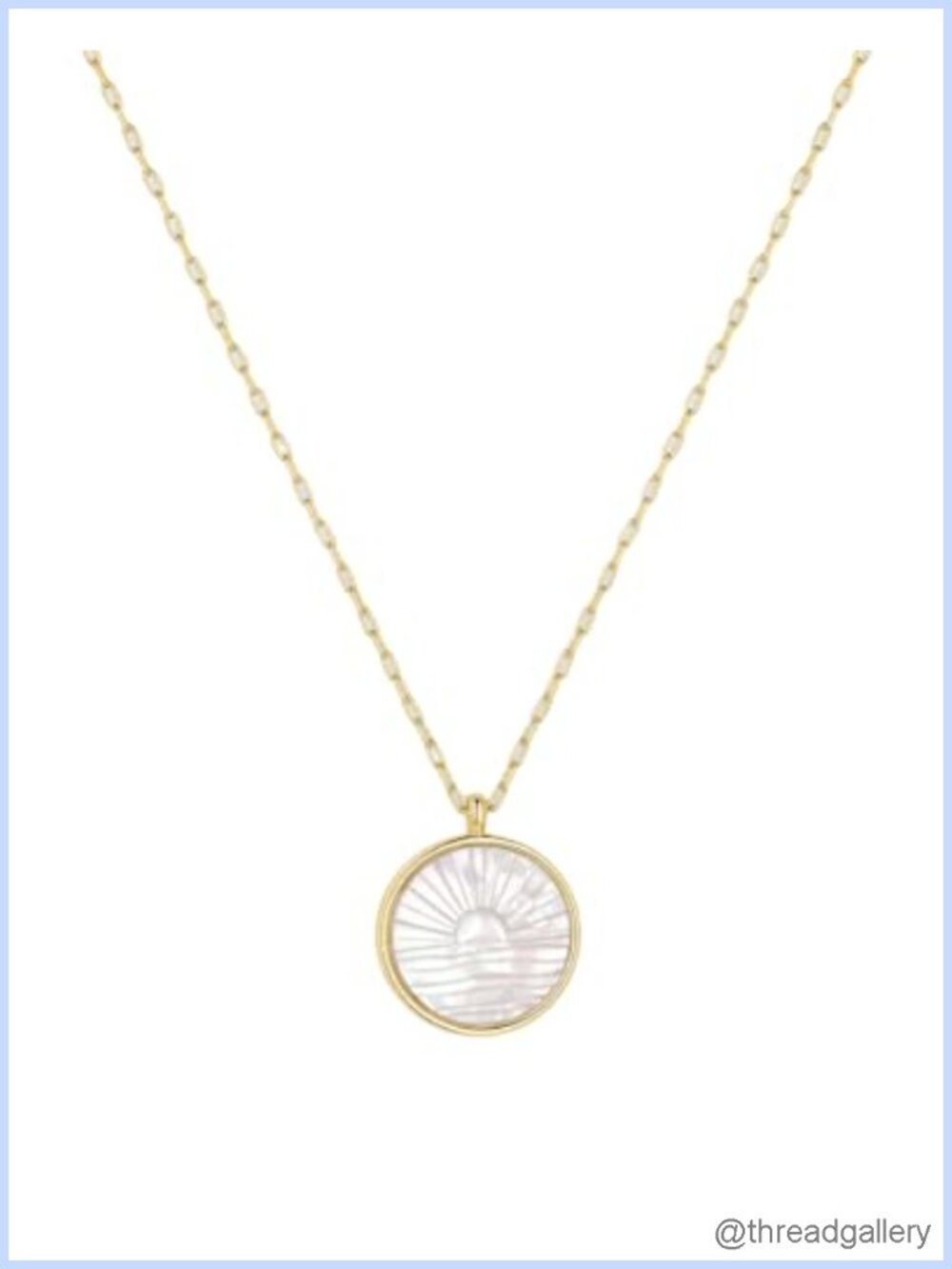 gorjana Sunset Etched Necklace 19-21" 18k Gold Plated Mother of Pearl